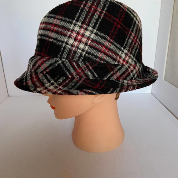 Plaid Hat Trilby Stingy Brim Fedora Pork Pie Wool Blend L/XL 5/48 Unisex - Picture 1 of 7